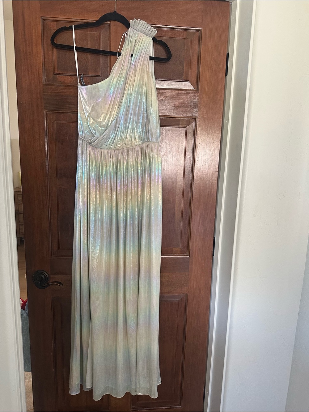 Retrofete Iridescent One-Shoulder Women’s Maxi Dress - White